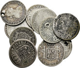 Spain. Lote de 11 piezas de plata de 1 real de la monarquía española, Felipe V (3), Fernando VI (3), Carlos III (2), Carlos IV (3). A EXAMINAR. Almost...