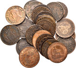 Lote de 26 monedas de 1 céntimo, Gobierno Provisional 1870 (8), Alfonso XIII 1906 (14), 1912 (2), 1913 y 1915. A EXAMINAR. Almost VF/XF. Est...100,00....