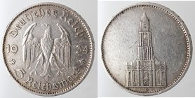 Monete Estere. Germania. Terzo Reich. 1933-1945. 5 Marchi 1934 D. Ag. Km. 82. Peso gr. 13,92. BB.