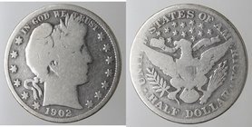 Monete Estere. Usa. Mezzo Dollaro Barber 1903. Ag. Peso gr. 11,54. qMB. 