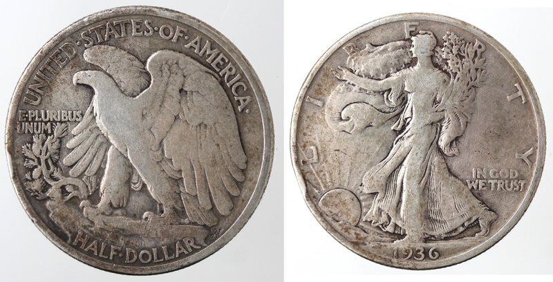 Monete Estere. Usa. Mezzo Dollaro Libertà 1936. Ag. Km. 142. Peso gr. 12,29. MB....