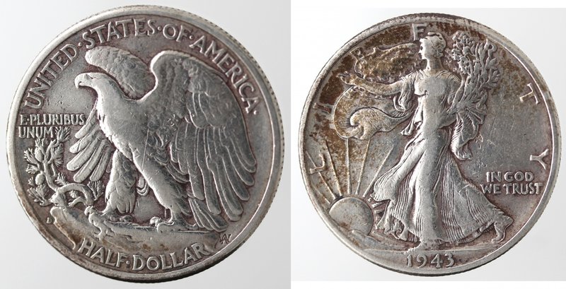 Monete Estere. Usa. Mezzo Dollaro Libertà 1943 D. Ag. Km. 142. Peso gr. 12,41. B...