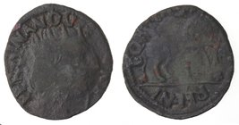 Zecche Italiane. L'Aquila. Ferdinando I d'Aragona. 1458-1494. Cavallo. Ae. Legenda del rovescio apparentemente REENI. Mir. 88. Peso gr. 1,72. Diametro...