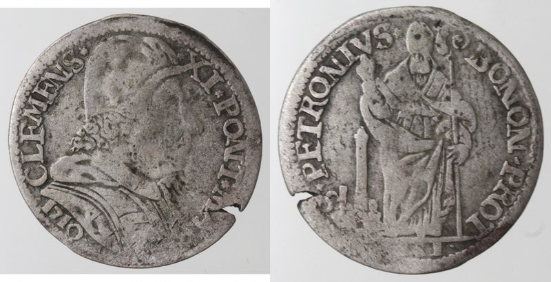 Zecche Italiane. Bologna. Clemente XI. 1700-1721. Muraiola da quattro bolognini ...