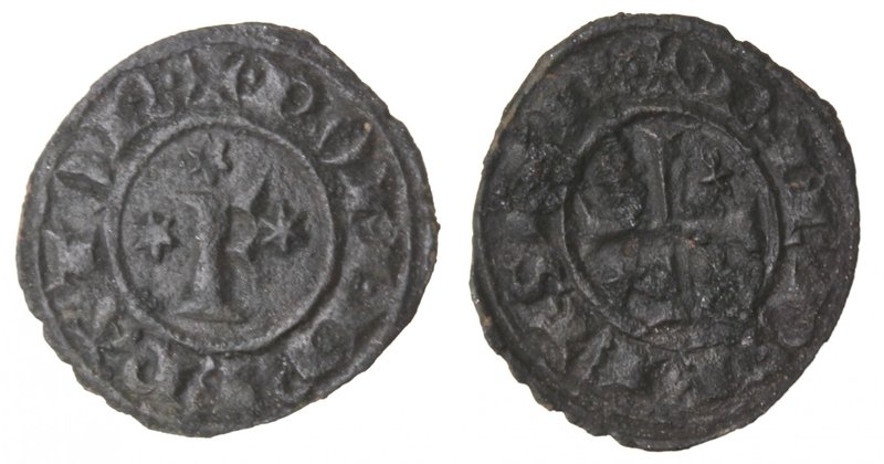 Zecche Italiane. Brindisi. Federico II. 1198-1250. Denaro del 1249. Mi. D/ F tra...