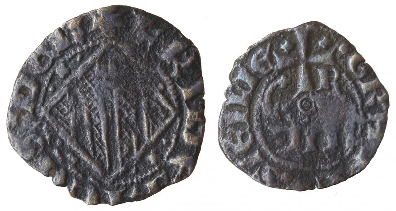 Zecche Italiane. Catania. Federico IV il Semplice. 11355-1377. Denaro con l'elef...