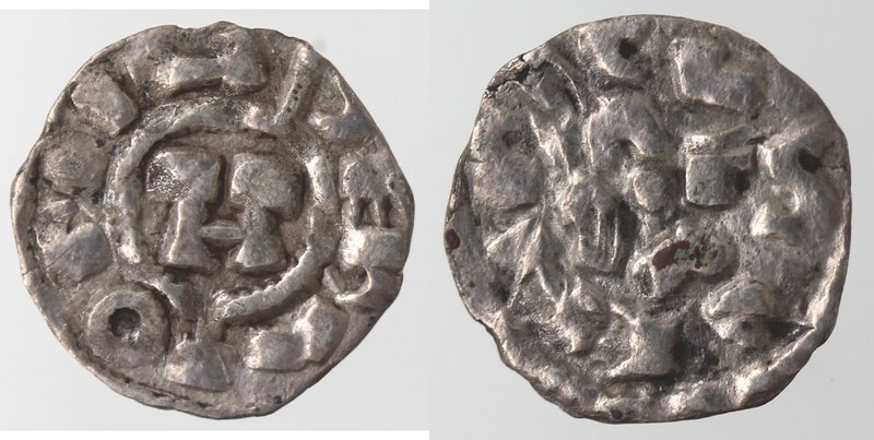 Zecche Italiane. Lucca. Enrico III , IV o V. 1035-1125. Denaro. Ag. D/ H in cent...
