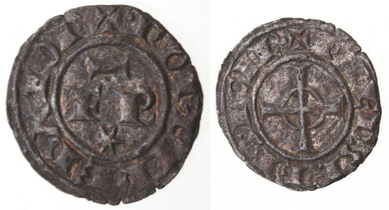 Zecche Italiane. Messina. Federico II. 1197-1250. Denaro del 1247/1248, con FR e...