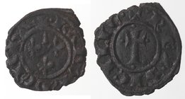 Zecche Italiane. Messina o Brindisi. Carlo I d'Angiò. 1266-1282. Denaro. Mi. D/ Tre gigli. R/ Croce latina. Sp. 43. Peso gr. 0,64. Diametro mm. 16,50....