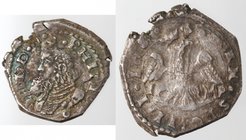 Zecche Italiane. Messina. Filippo IV. 1621-1665. Tarì 1650, sigle IP MP. Ag. D/ Busto coronato volto a sinistra. R/ Aquila volta a destra. Sp. 126. Pe...