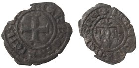 Zecche Italiane. Napoli. Roberto d'Angiò. 1309-1343. Denaro. Mi. MIR 29. Peso gr. 0,60. Diametro mm. 16,50. BB. Variante di legenda GR SI (Sicilie). I...