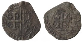 Zecche Italiane. Napoli. Giovanna I d'Angiò e Ludovico di Taranto. 1347-1362. Denaro. Mi. P.R. 3. Peso gr. 0,67. Diametro mm. 15. BB+. NC.