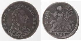 Zecche Italiane. Napoli. Carlo Di Borbone. 1734-1759. 5 Grana 1758. Ag. Magliocca 159. Peso 0,98 gr. BB.