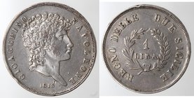 Zecche Italiane. Napoli. Gioacchino Murat. 1806-1815. Lira 1813. Ag. Magliocca 421. Peso gr. 4,90. BB+.