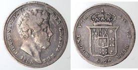 Zecche Italiane. Napoli. Ferdinando II. 1830-1859. Tarì 1855. Ag. Magliocca 620. Peso gr. 4,55. qBB.