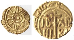Zecche Italiane. Palermo. Ruggero II Re. 1130-1140. Tarì. Au. Sp. 66. Peso 0,89 gr. Diametro 11,50 mm. BB+. 