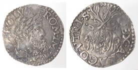 Importante Collezione del Vicereame. I° parte. Napoli. Carlo V. 1516-1554. Carlino. Sigla A. Ag. P.R.37c. Peso gr. 3,09. Diametro mm. 23. SPL+.