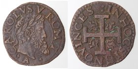 Importante Collezione del Vicereame. I° parte. Napoli. Carlo V. 1516-1554. Tre Cavalli. Ae. P.R.41. Peso gr. 4,77. Diametro mm. 24. qSPL.