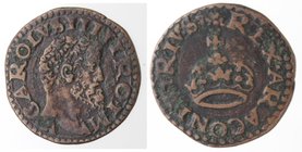 Importante Collezione del Vicereame. I° parte. Napoli. Carlo V. 1516-1554. Due Cavalli con corona. Sigla sotto la testa. Ae. P.R.45c. Peso gr. 2,85. D...