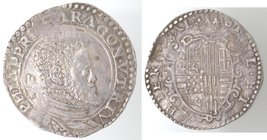 Importante Collezione del Vicereame. I° parte. Napoli. Filippo II. 1556-1598. Mezzo Ducato. Ag. P.R. 15a. Peso gr. 14,90. Diametro mm. 33. BB+.