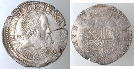 Importante Collezione del Vicereame. I° parte. Napoli. Filippo II. 1556-1598. Mezzo Ducato. Ag. P.R. 17. Peso gr. 14,85. Diametro mm. 35. Rottura di c...