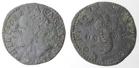 Importante Collezione del Vicereame. I° parte. Napoli. Filippo II. 1556-1598. Tornese 1577. Ae. P.R. 53a. Peso gr. 7,18. Diametro mm. 27. BB+/qSPL. Pa...