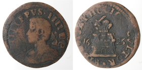 Importante Collezione del Vicereame. I° parte. Napoli. Filippo IV. 1621-1665. 9 Cavalli 1626. Sigla MC con la C Retrograda. Ae. P.R. 80. Peso gr. 6,38...