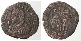 Importante Collezione del Vicereame. I° parte. Napoli. Filippo IV. 1621-1665. Tornese 1638 - 1642. Ae. P.R. 106a. Peso gr. 5,03. Diametro mm. 24. BB. ...