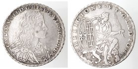 Importante Collezione del Vicereame. I° parte. Napoli. Carlo II. 1674-1700. Mezzo Ducato 1684. Ag. Magliocca 10. Peso gr. 13,96. Diametro mm. 34,50. B...