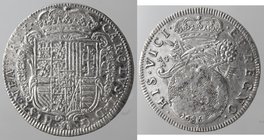 Importante Collezione del Vicereame. I° parte. Napoli. Carlo II. 1674-1700. Tarì 1685. Ag. Magliocca 17. Peso gr. 5,55. Diametro mm. 26. qFDC.
