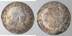Importante Collezione del Vicereame. I° parte. Napoli. Carlo II. 1674-1700. 8 Grana 1690. Ag. Magliocca 45. Peso gr. 2,01. Diametro mm. 20. FDC. Conse...