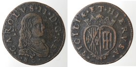 Importante Collezione del Vicereame. I° parte. Napoli. Carlo II. 1674-1700. Grano 1680. Ae. Magliocca 56. Peso gr. 7,64. Diametro mm. 28. BB.