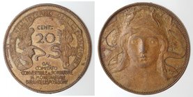 Casa Savoia. Vittorio Emanuele III. 1900-1943. Buono da 20 centesimi per la Fiera di Milano. Ae. Gig. 2. SPL. 