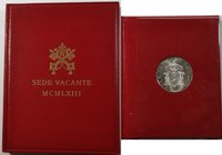 Vaticano. Sede Vacante 1963. 500 lire. Ag. Gig. 275. FDC. Con confezione della zecca.