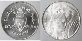 Vaticano. Paolo VI. 1963-1978. 500 Lire. 1975 Giubileo. Ag. Gig. 289. FDC. Senza confezione.
