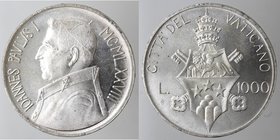 Vaticano. Giovanni Paolo I. 1000 lire 1978. Ag. Gig. 304. FDC. Senza confezione.