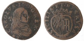 Zecche Italiane. Napoli. Carlo II. Grano 1682. Ae. BB.
