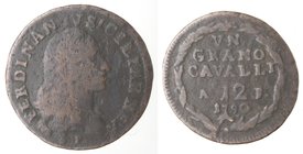 Zecche Italiane. Napoli. Ferdinando IV. 1 Grano Cavalli 12 1790. Ae. MB.