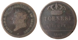 Zecche Italiane. Napoli. Ferdinando I. 5 Tornesi 1819. Ae. qMB.
