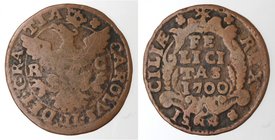 Zecche Italiane. Palermo. Carlo II. Grano 1700. Ae. qBB. R.