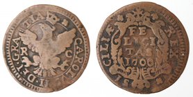 Zecche Italiane. Palermo. Carlo II. Grano 1700. Ae. MB. R.
