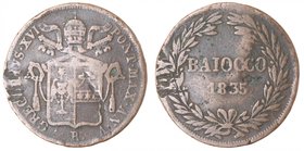 Zecche Italiane. Roma. Pio IX. Baiocco 1835. Ae. qMB.