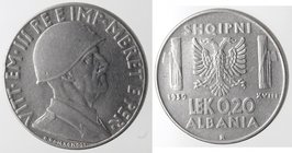 Casa Savoia. Vittorio Emanuele III. Albania. 0,20 Lek 1939. Magnetica. NI. BB.
