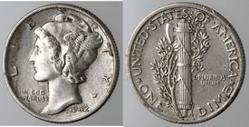 Monete Estere. Usa. 10 Cents 1942 Mercurio. Ag. BB+.