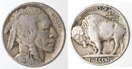 Monete Estere. Usa. 5 Cents 1926 Bufalo. Ae-Ni. qBB.