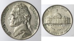 Monete Estere. Usa. 5 Cents 1944 Jefferson. Ag. 350. SPL.