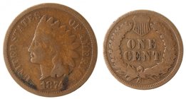 Monete Estere. Usa. Centesimo 1874 Indiano. Ae. BB.