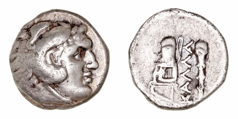 Tracia
Tetrobolo. AR. Karne. (siglo III a.C.). Kallatis. A/Cabeza de Hércules c...