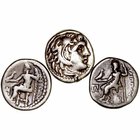 Reino Macedonio
Alejandro Magno
Dracma. AR. Lote de 3 monedas. MBC a BC+.