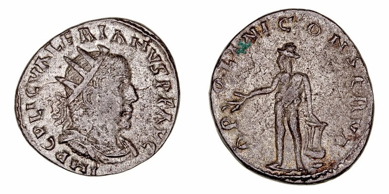 Valeriano I
Antoniniano. VE. Roma. (253-260). R/APOLINI CONSERVA. Apolo estante...